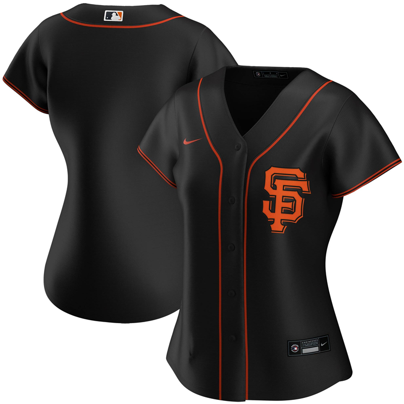 2020 MLB Women San Francisco Giants Nike Black Alternate 2020 Replica Team Jersey 1->women mlb jersey->Women Jersey